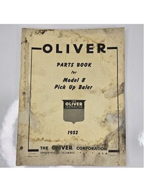 1952 Oliver Model 8 Pick Up Baler Parts Book Manual C-3359Z Original
